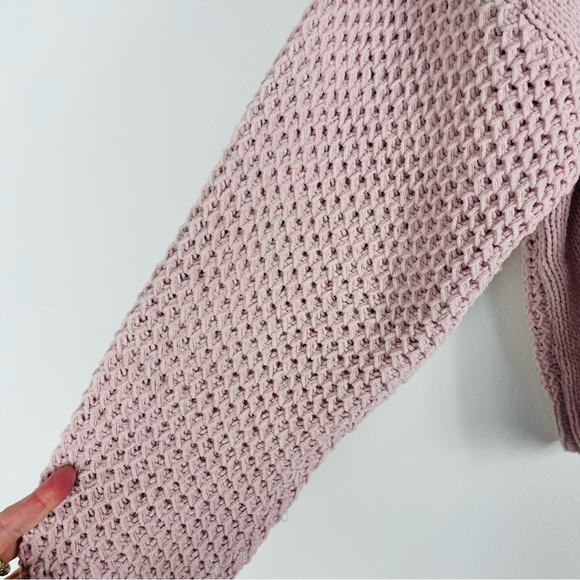 Love Tree purple lilac open knit cropped boxy sweater large - Picture 5 of 8